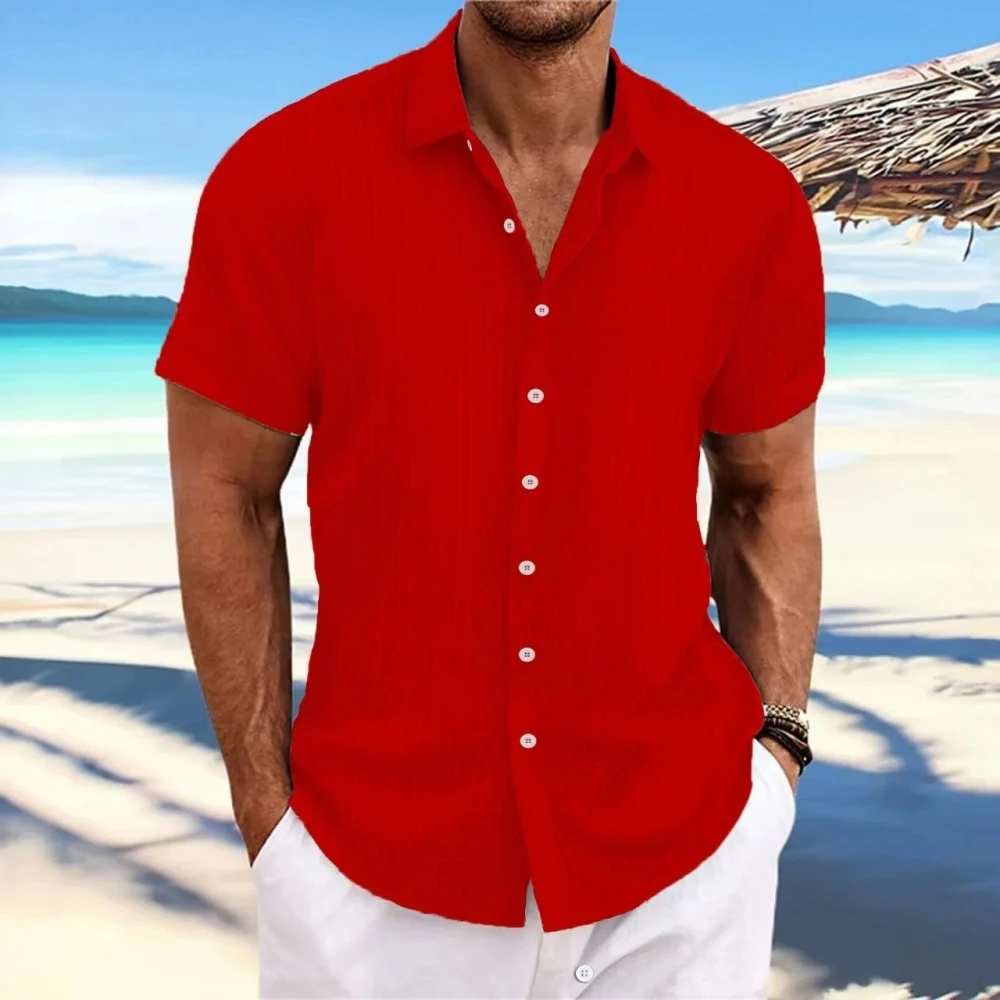 Summer New Men\'s Striped Short Sleeved Shirt, High-quality, Fashionable, Business Casual, Comfortable, Breathable, and Cool Top