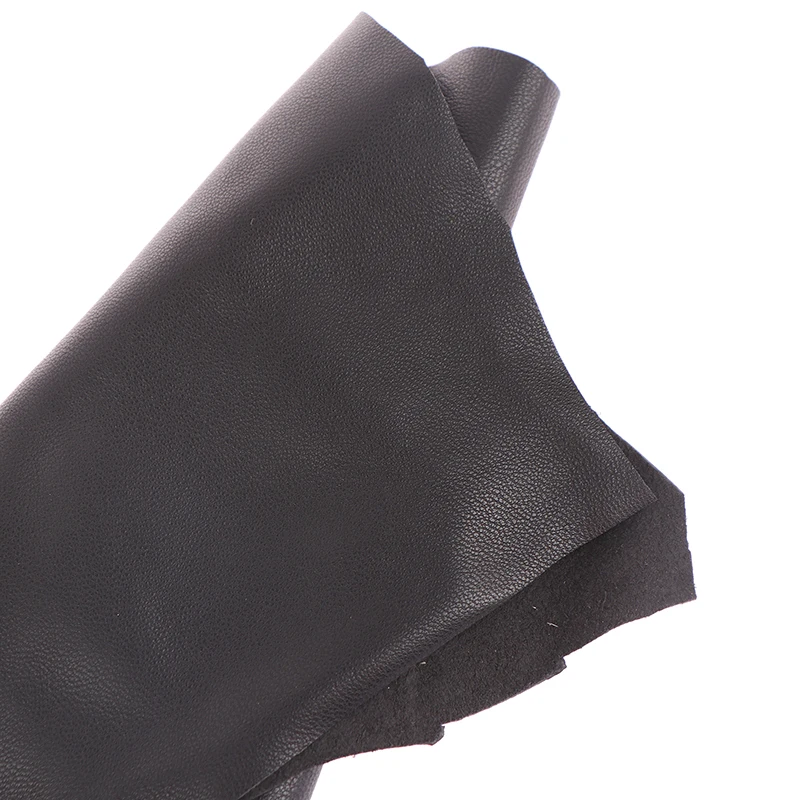 Black Color Soft Genuine Leather Fabric Sheet Real Goat Skin Piece Sewing Leather Material thickness 0.6mm