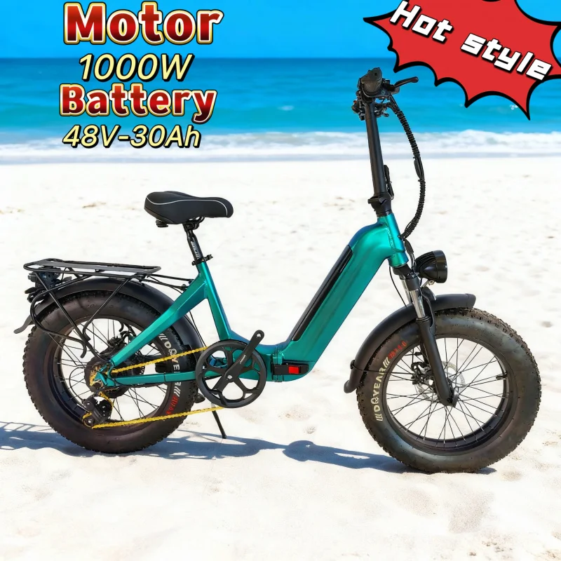 

Factory price E-Bike, 20-inch wide tire snow beach off-road mountain bike 1000W motor 48V 30AH battery, urban commuter moped
