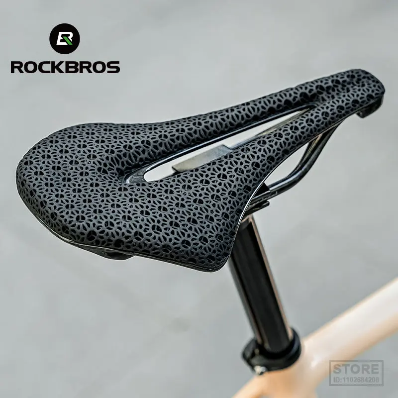 

ROCKBROS Ultralight Bicycle Saddle 3D Printing Integrated Zonal Shock Absorption Comfortable MTB Road Bike Seat Spare Parts