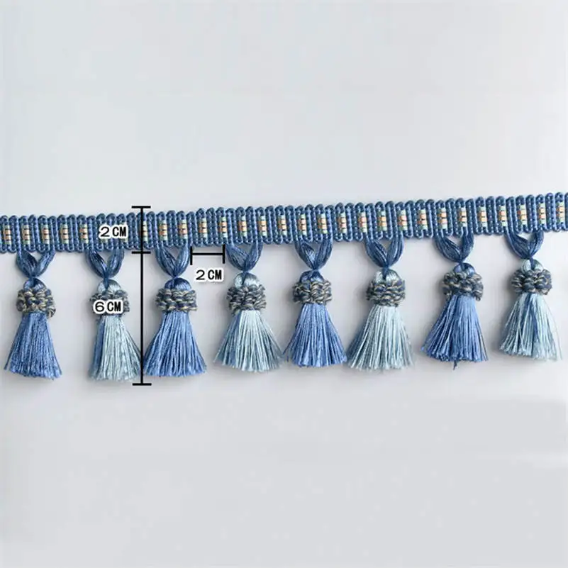 3 Meter Lace Tassel Ribbon Curtain Decor Tassels Trimming Fringes Tassel Lace For Sewing Bed Clothes Curtains Accessories