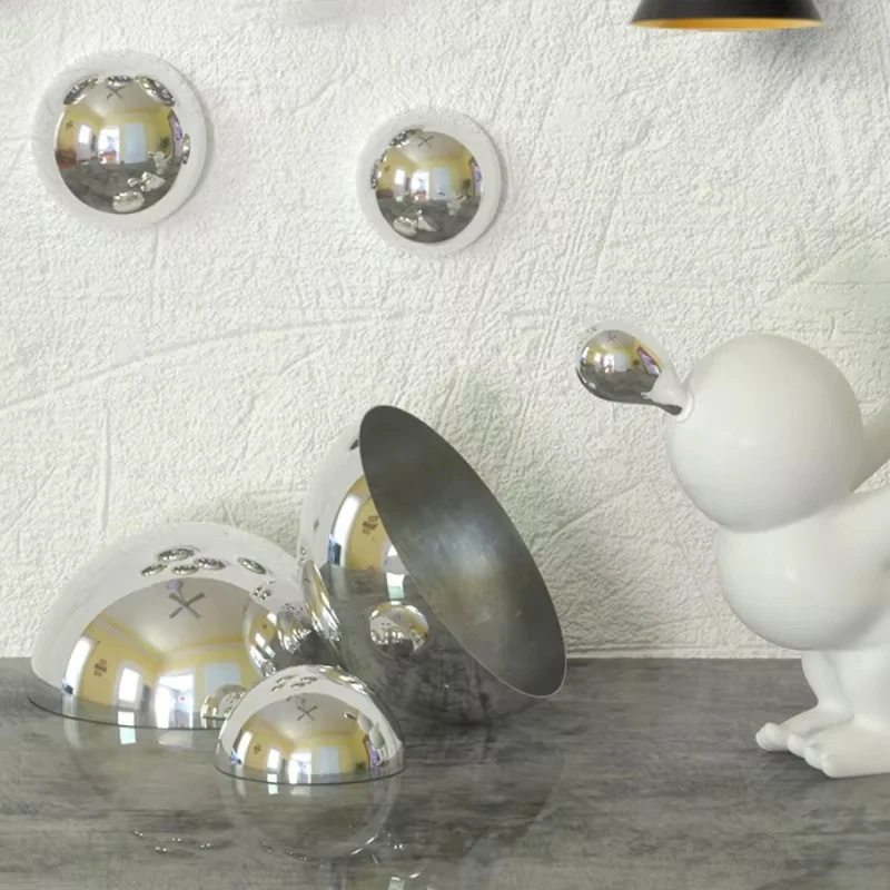 304 Stainless Steel Decorative Ball Hollow Hemispheres Diameter 16-450mmThickness 1mm half sphere Mirror Finish for Garden Decor