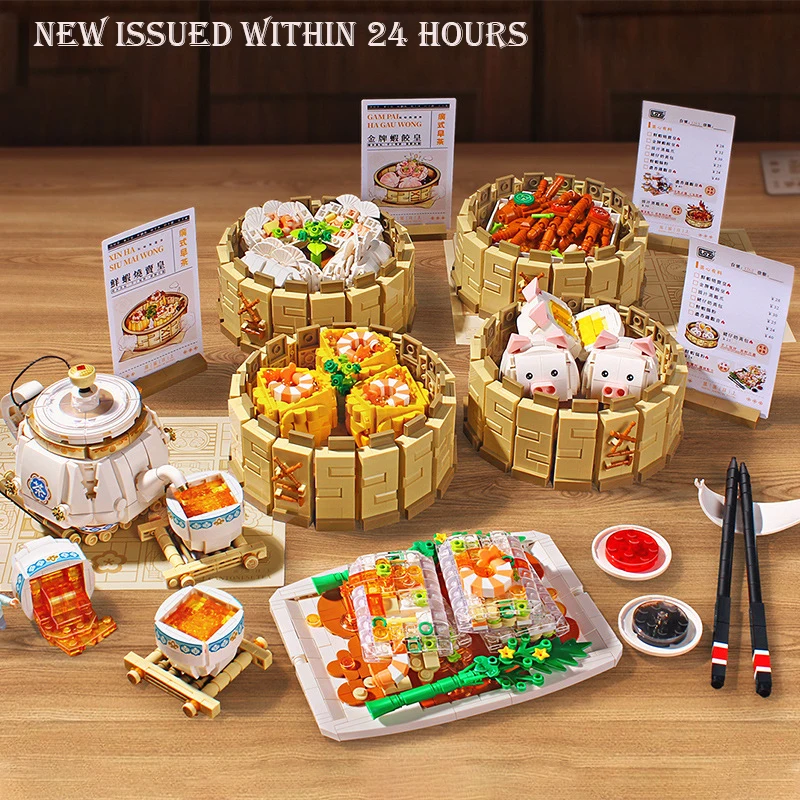 LOZ DIY Creative Cantonese Morning Tea Snack Mini Bricks Building Block Delicious Food Sets For Children Girl Friends Toys Gifts