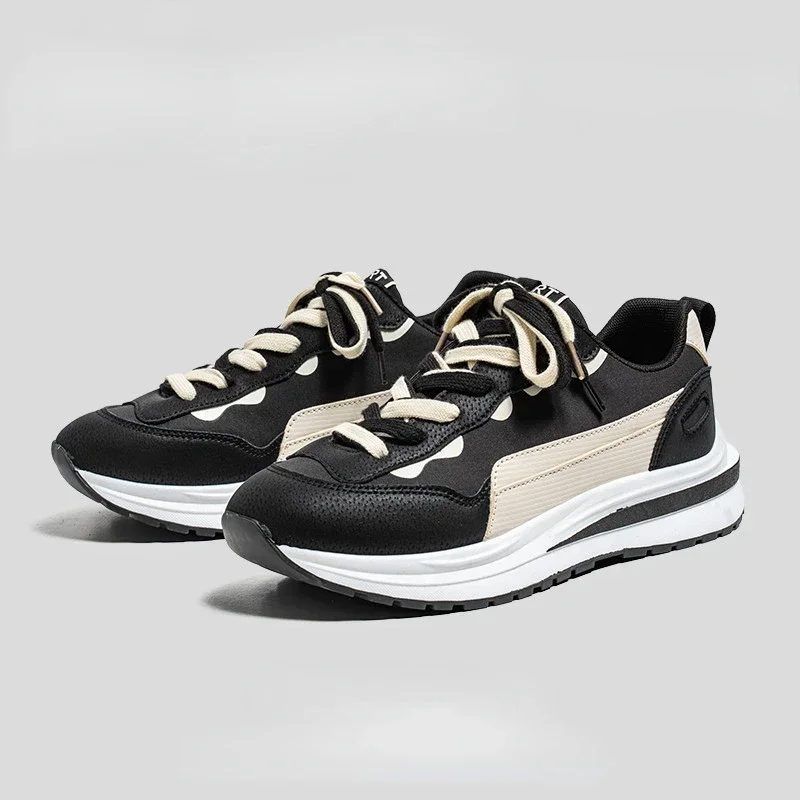 Fashion Platform Sneakers for Men Breathable Casual Shoes Sport Wedge Men Shoes Walking Shoes Color Matching Shoes Men 2023 New