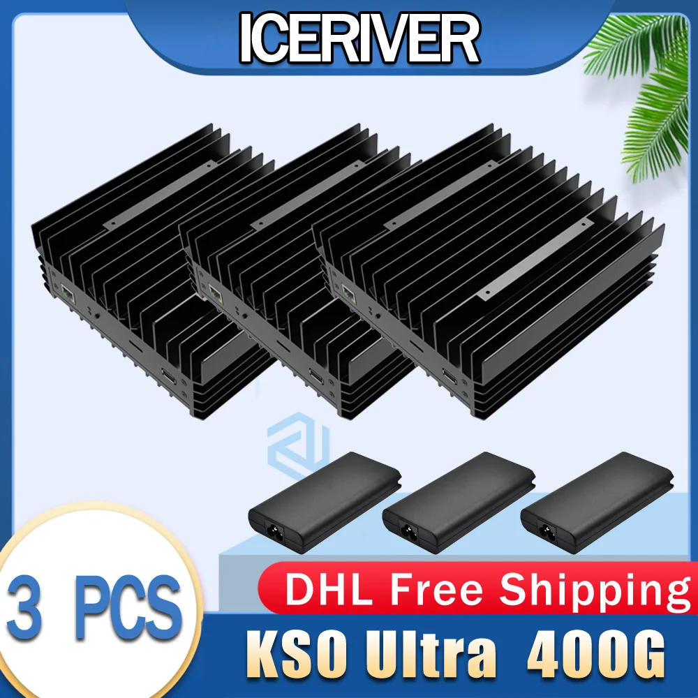 3 PCS IceRiver KAS KS0 Ultra 400Gh 100W Kaspa Mining Machine Asic Crypto Miner Free shipping by DHL