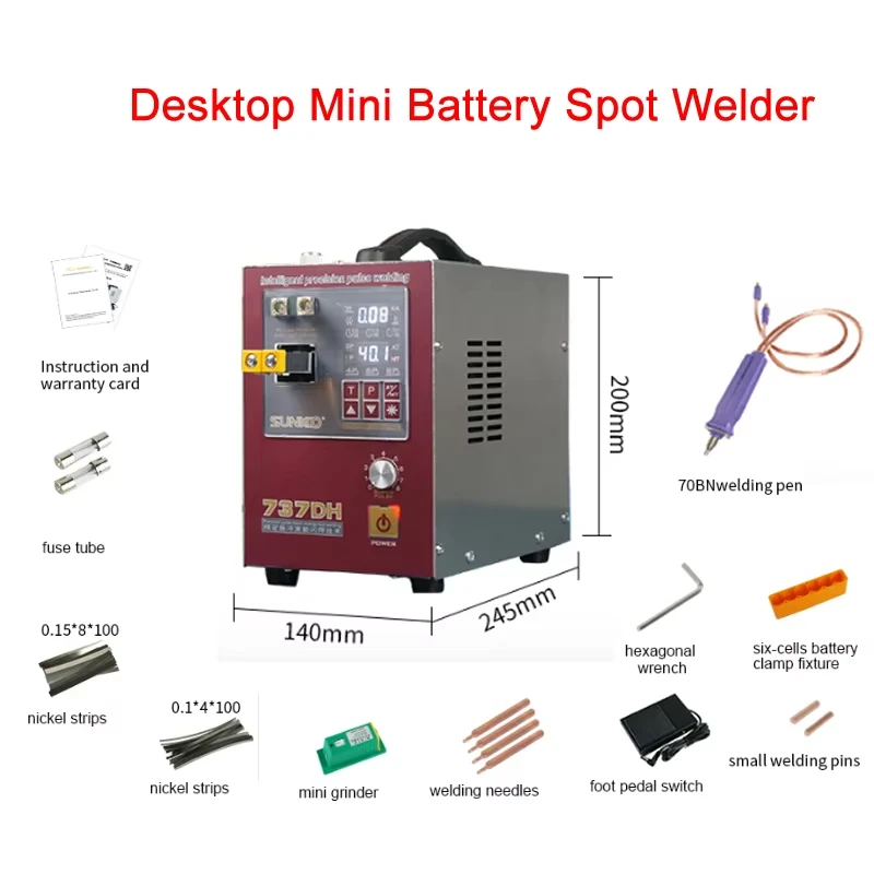 

SUNKKO 737DH Portable 4.3KW 18650 Battery Spot Welder with 70B Pen for Lithium Ion Battery Industries