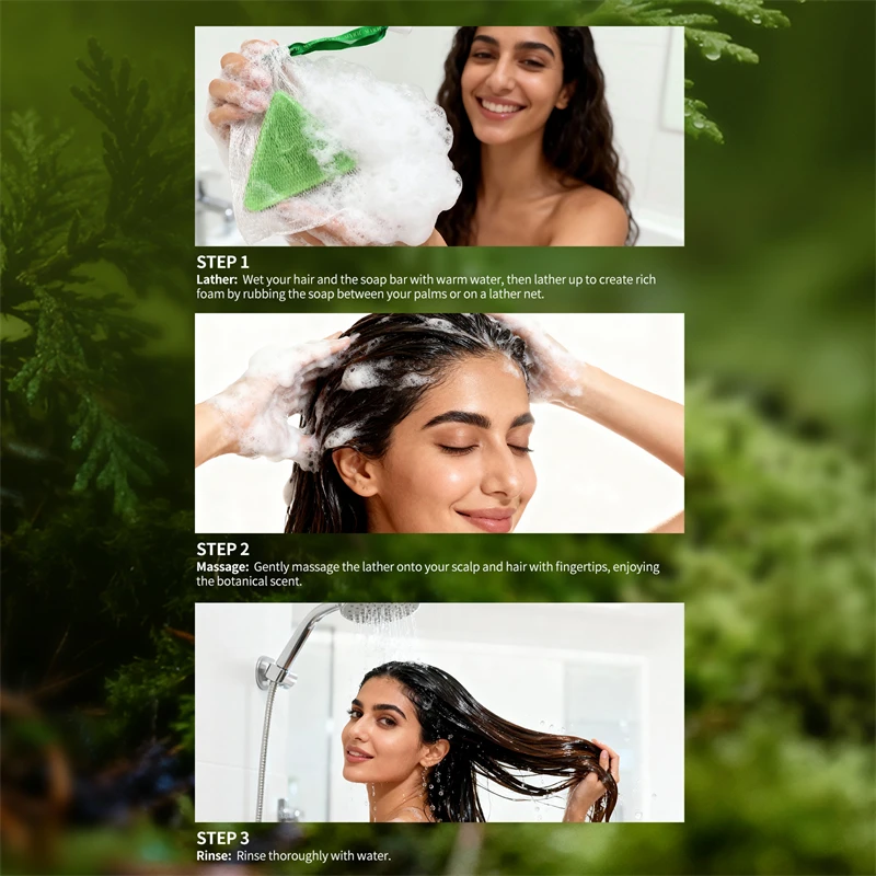 Orchidaceae Usman Grass Shampoo مستخلص عشبي للتحكم في الزيت صابون منعش مصنوع يدويًا مغذي للشعر وإزالة القشرة قالب شامبو #6