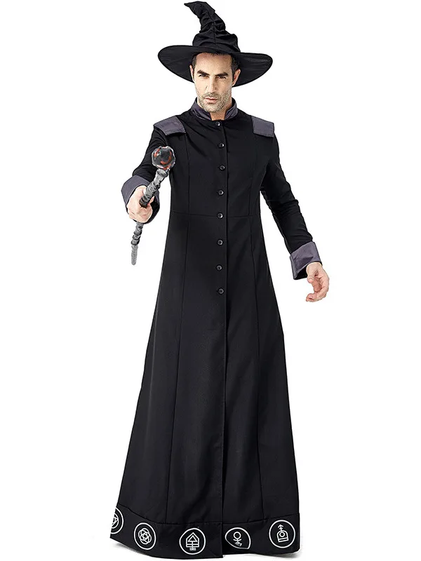 

Halloween Magician Robe Parent Child Performance Dress Long Robe Traditional Chinese Costume Stage Performance Wardrobe