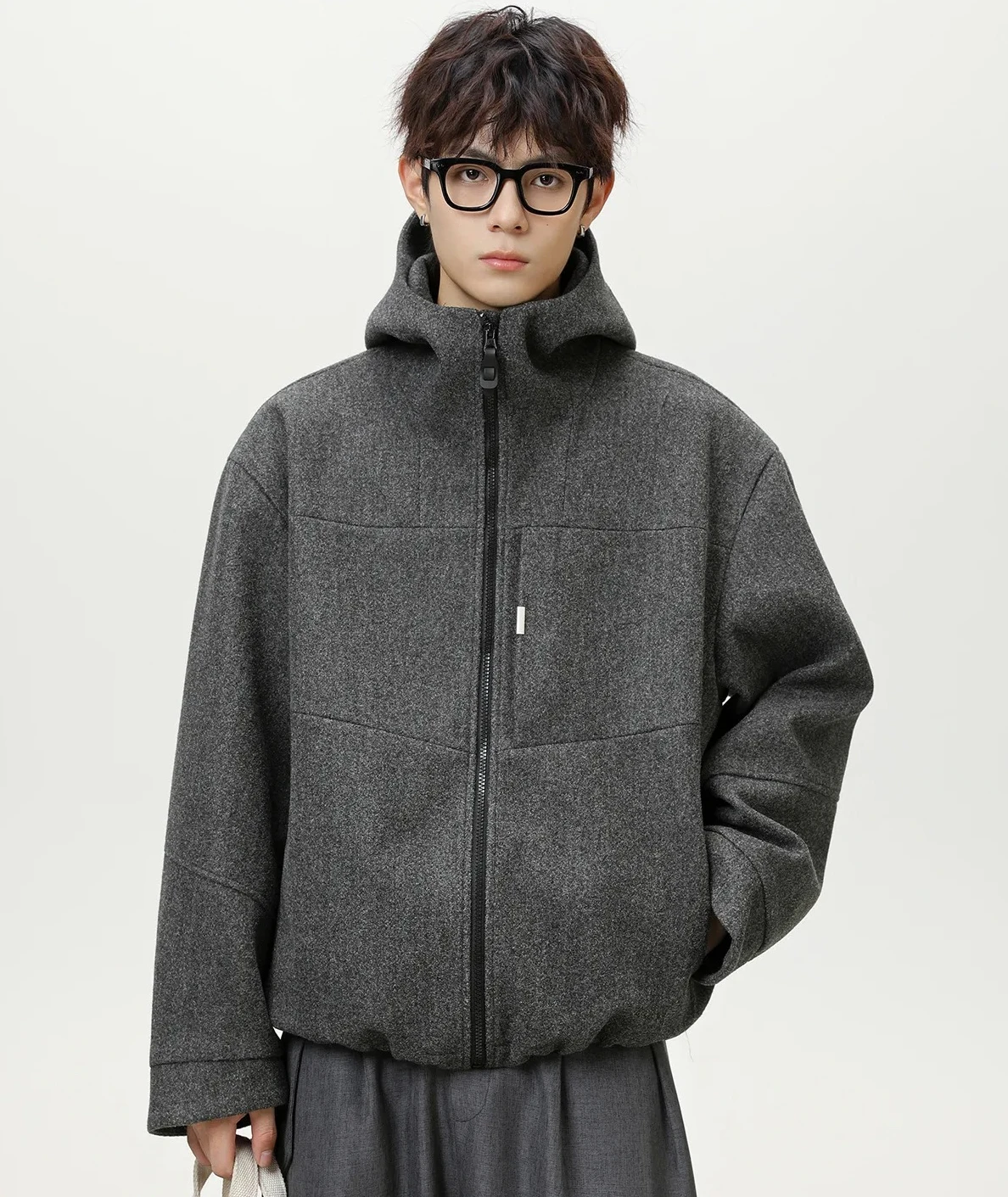 

Men's Hooded Cardigan Zipper Sweatshirt, Autumn Winter Fleece Jacket, Solid Color Casual Long Sleeve Coat