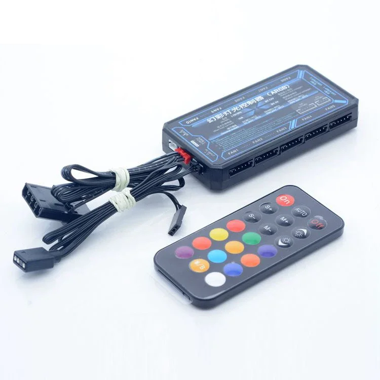 BYKSKI Controller Use for CPU / GPU Block FAN Pump 12V RGB / 5V ARGB LED Strip Light / Support Connect in Motherboard /B-RGB-C8 - view 5