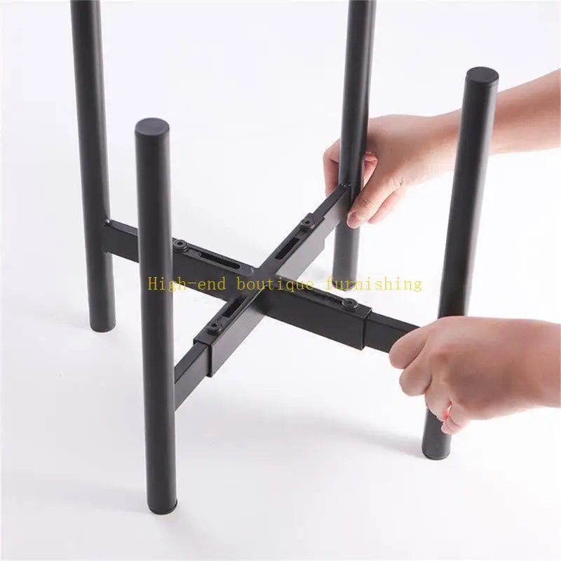 L9NB Adjustable Plant Stand Indoor Outdoor Use Easy Assembly Metal Planter Holder