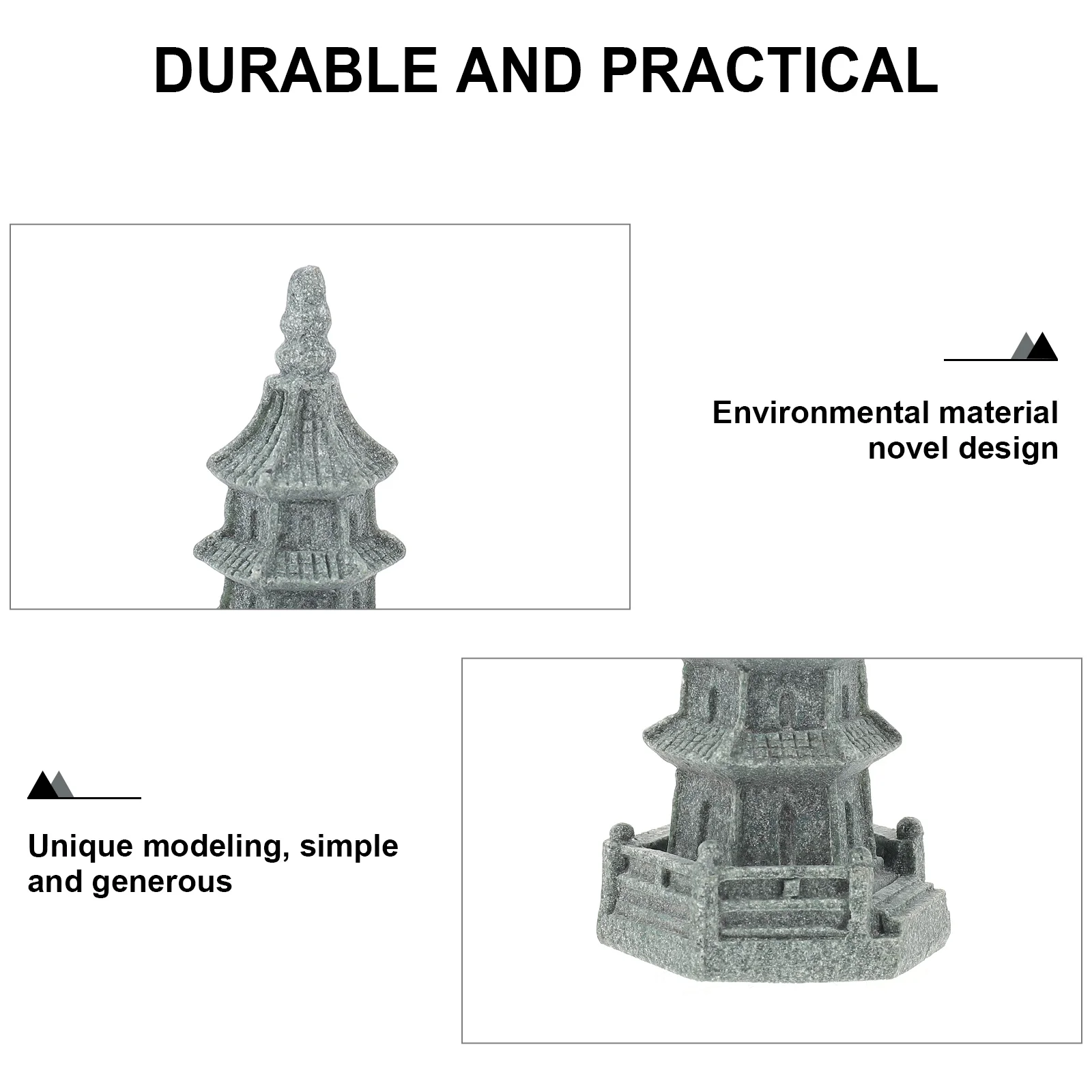 

1pc Mini Simulated Wenchang Tower Sandstone Pagoda Statue Garden Decor For Bonsai Landscape Diy Ornament Outdoor Indoor Home