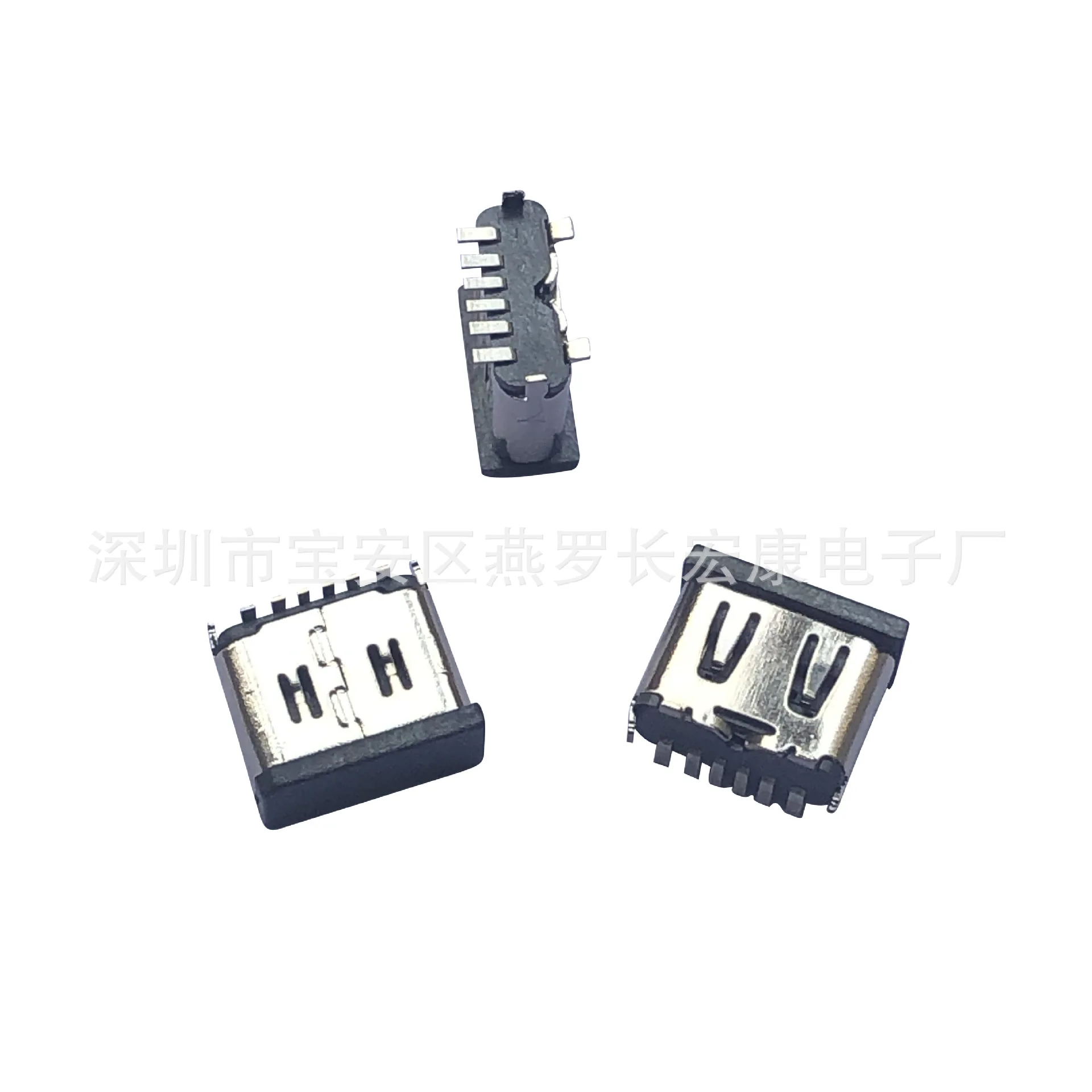 For TYPE-C 6p female seat, vertical patch 180 degrees SMT vertical sticker H6.5MM with plug, four feet