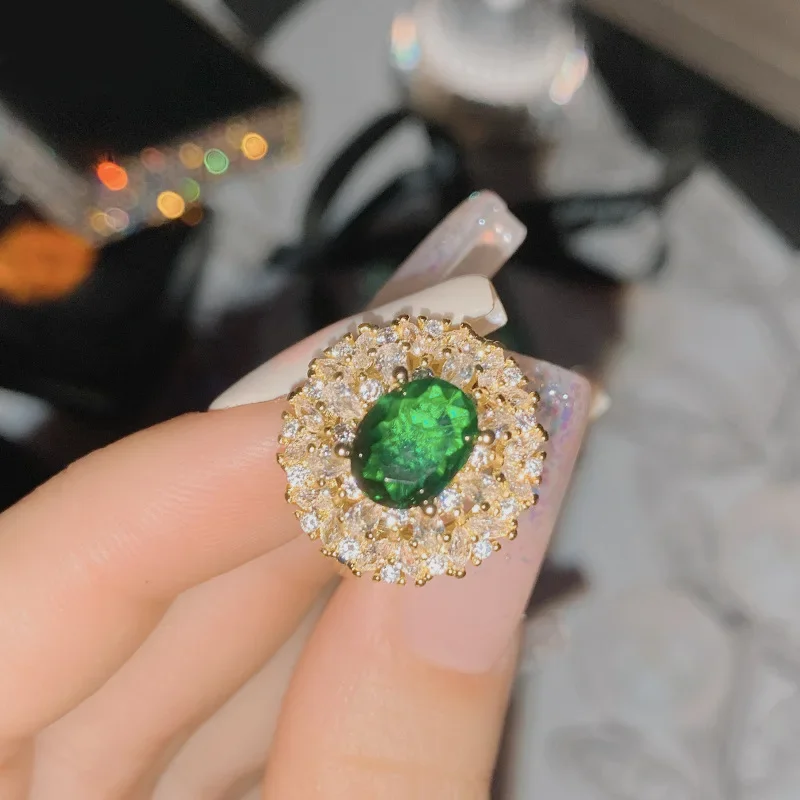 MDL مويسانيتي. نمط الأبعاد خمر تصميم التعكر الدائري 18 كيلو متعدد الطبقات حساسة الزمرد كريستال الدائري