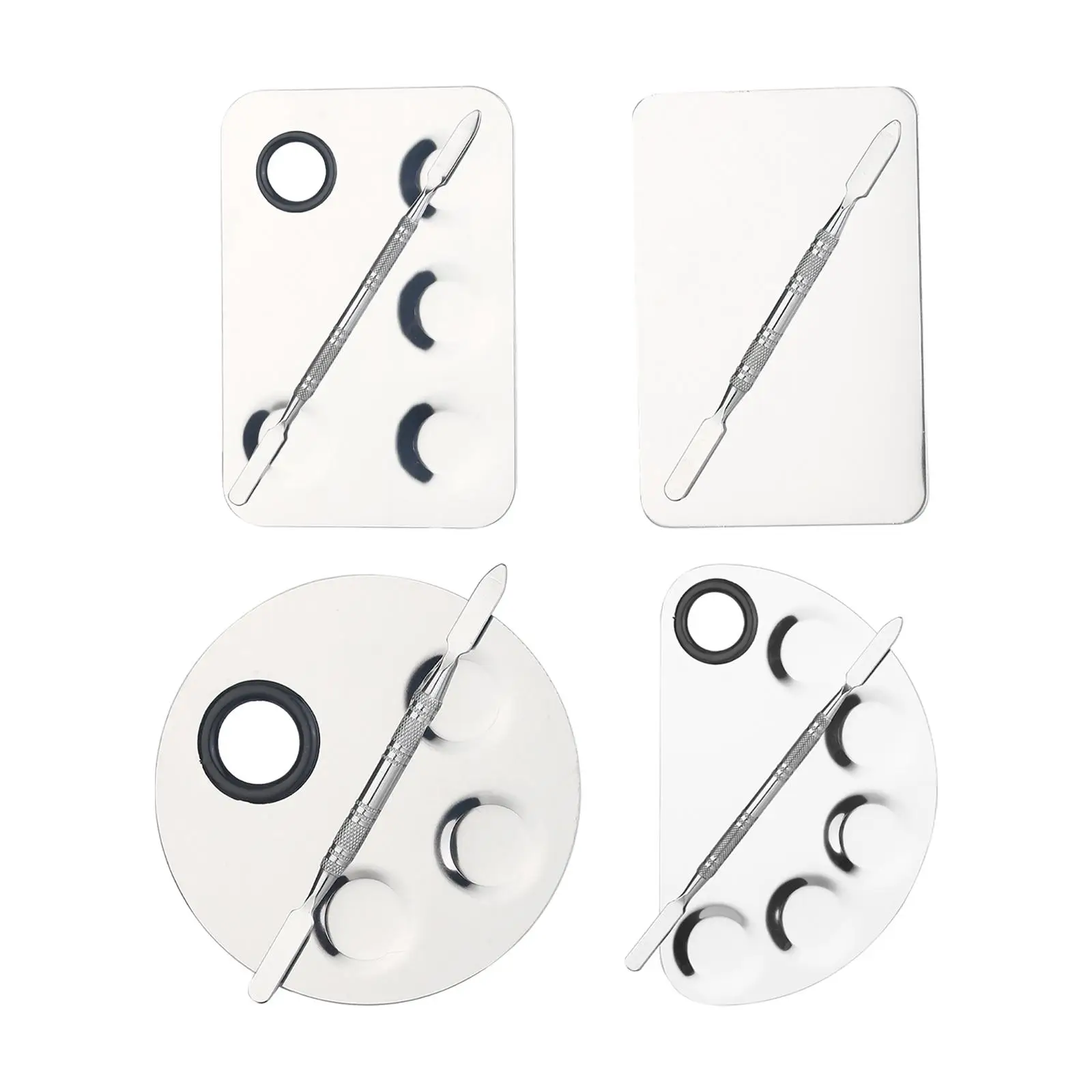 Paint Palette Makeup Palette Sturdy Eyeshadow Palette Reusable Stainless Steel Professional for Makeup Watercolor Nail Art