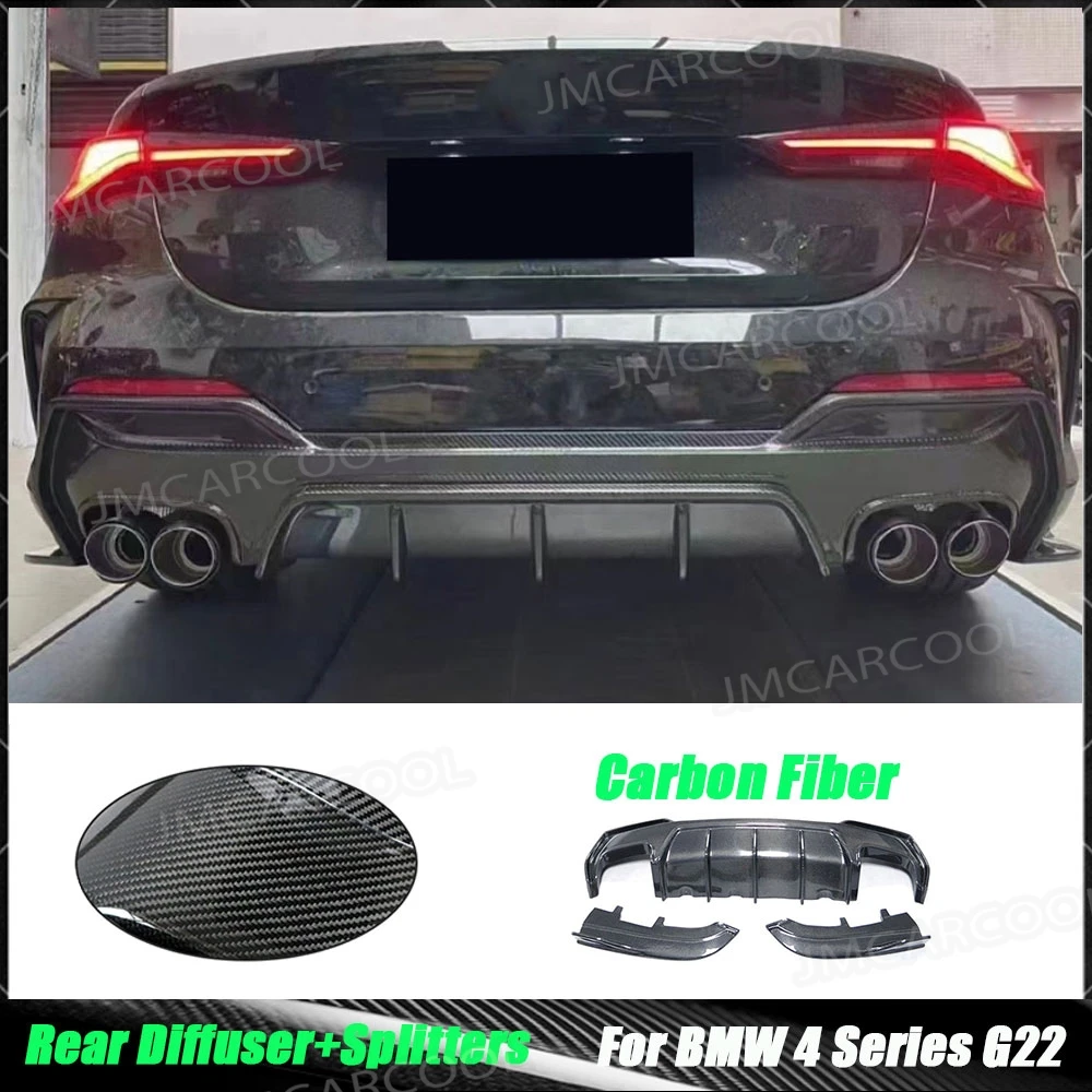 

Для 4-й серии автомобильный задний бампер из углеродного волокна, диффузор, сплиттер, заслонки для BMW G22 G23 Coupe 2020+ FRP, комплекты кузова, Стайлинг