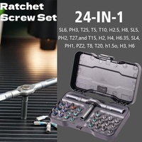 24 In 1 Multi-functional Ratchet Screwdriver Set Steel Alloy Household Wrench Tool Repairing Maintenance Combination Accessory