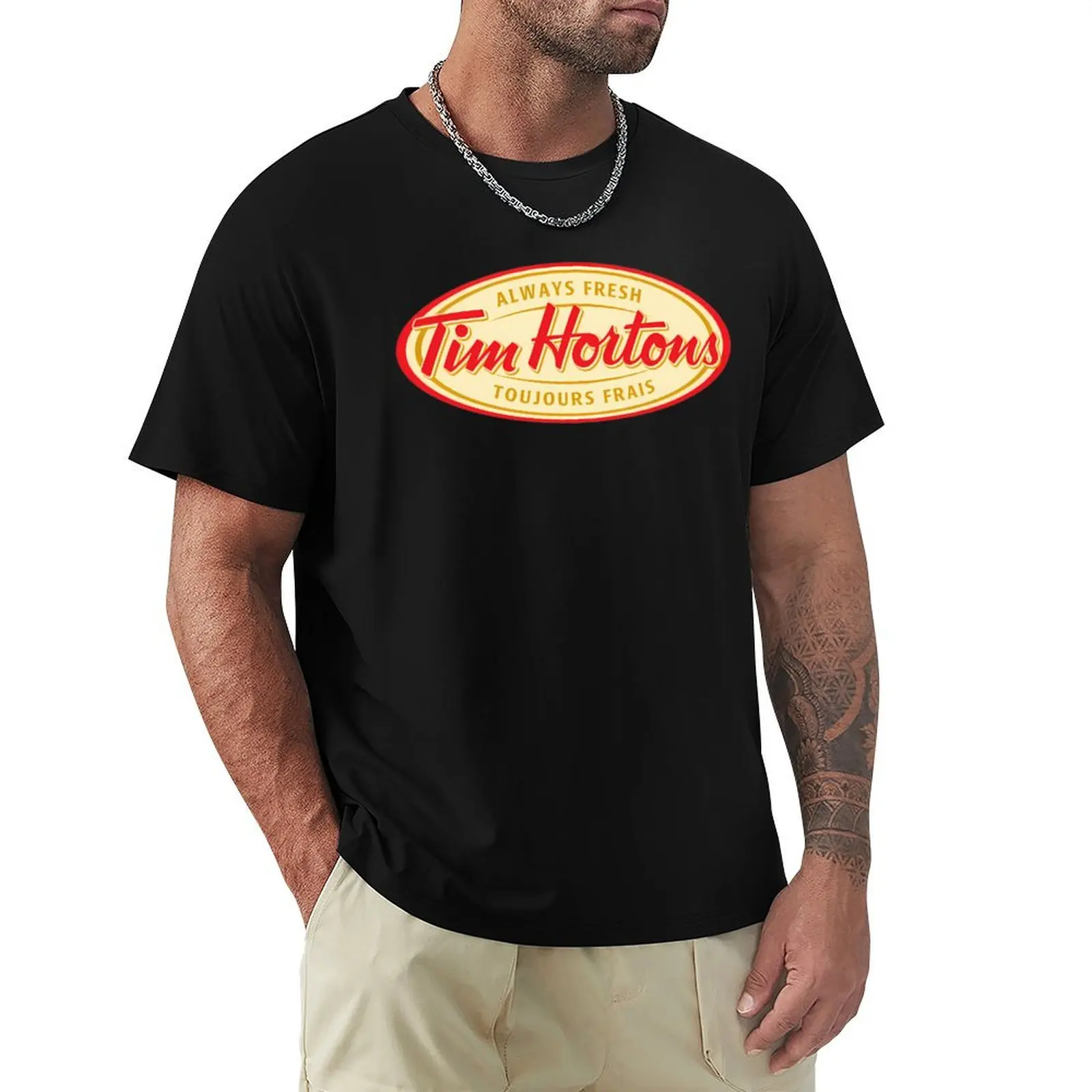 

Tim Hortons Logo T-Shirt valentines boutique clothes blacks t shirts for men cotton