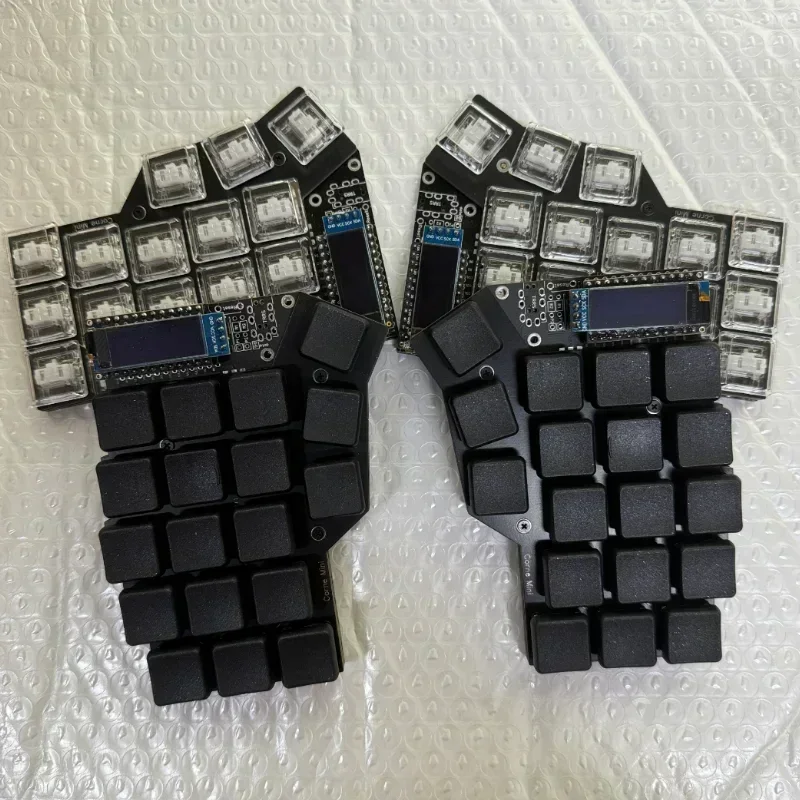 MiFuny Corne Crkbd Split Teclado Mecânico Personalizado HotSwap 3x5 ZMJ Bluetooth Kaih ChocV1 Teclado Mecânico de modo duplo de eixo baixo