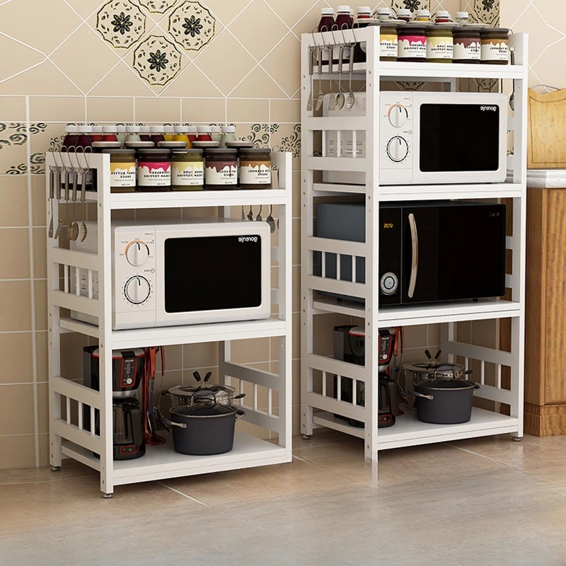 Microwave storage rack, European style multifunctional household dishcabinet, floor standing oven storage cabinet