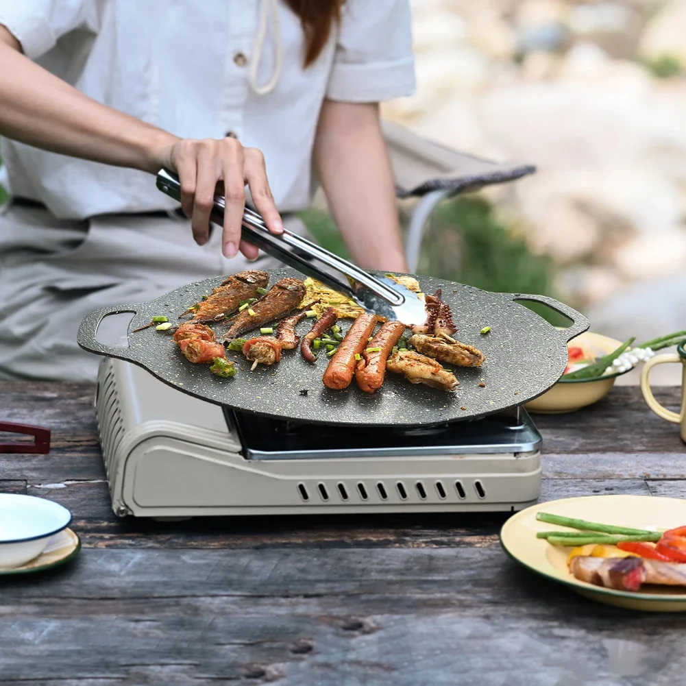 Platos para hornear, sartenes antiadherentes para parrilla de barbacoa, Cocina de Inducción multiusos para acampar al aire libre