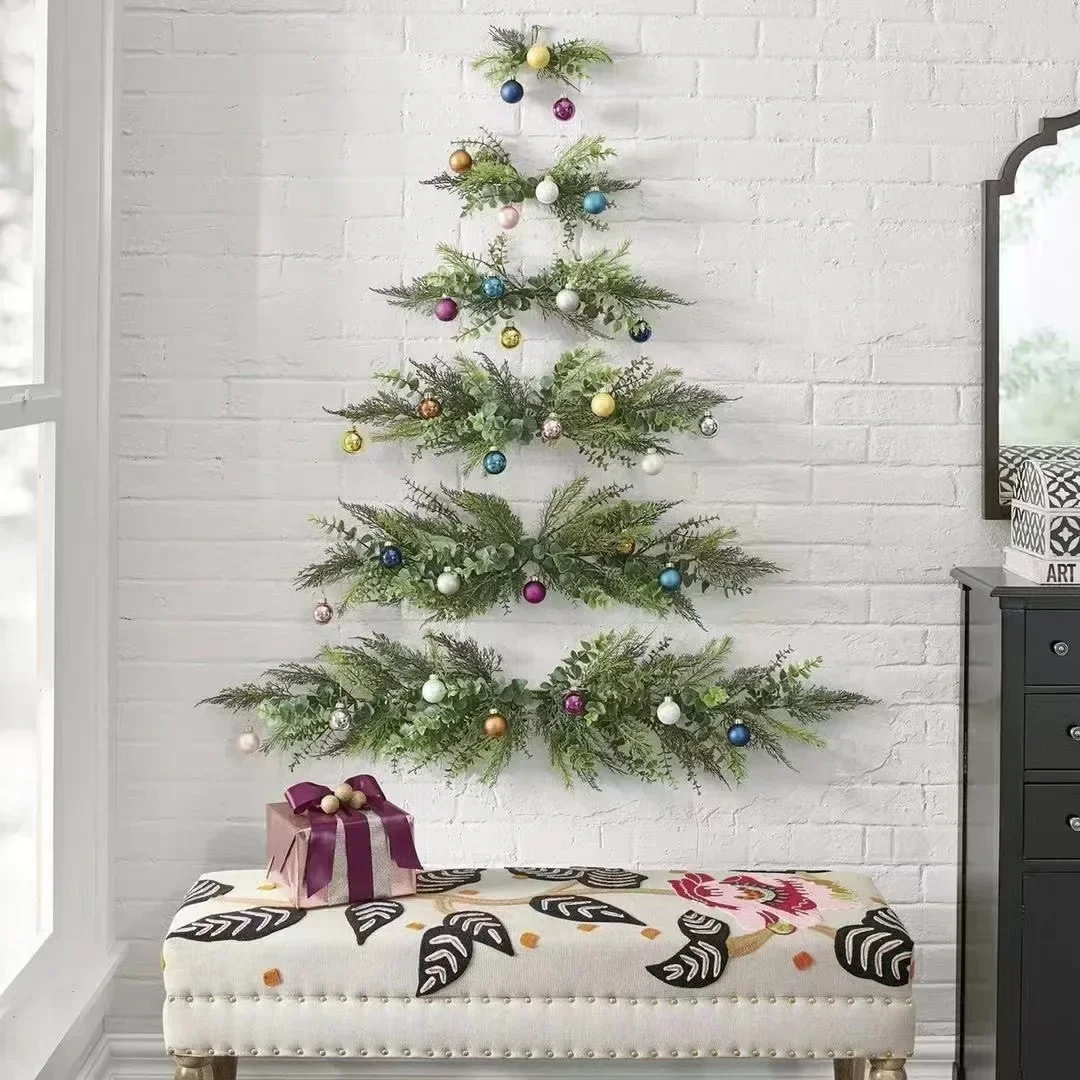 2026年ユニークなクリスマスウォールデコレーションdiyクリスマスツリーシミュレーションパインツリークリスマスボールホームデコレーション