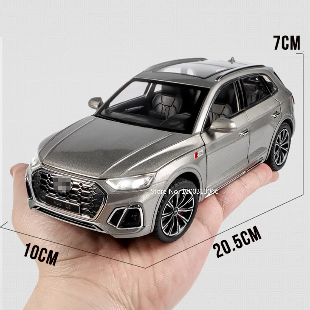 Modelo de coche SUV Q5 1:24, vehículo de aleación fundido a presión, modelo de Metal, coche de luz de sonido de alta simulación, colección de