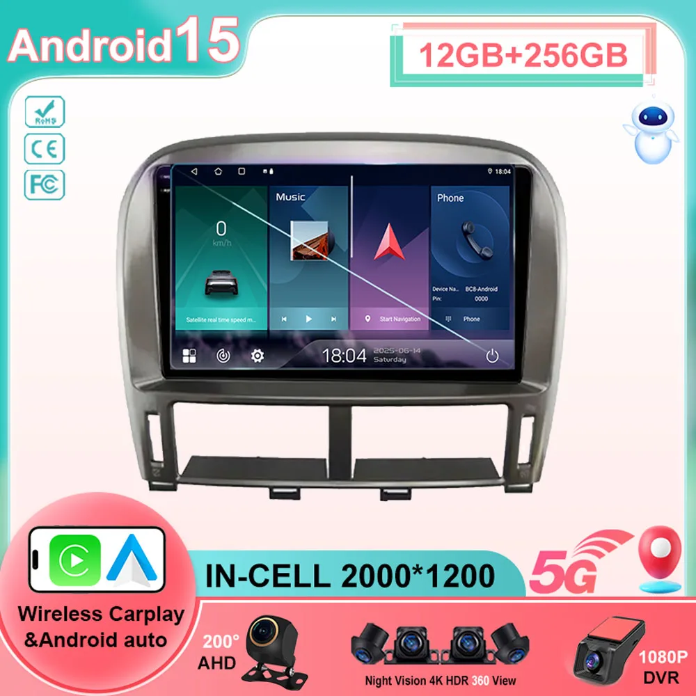 Car Radio For Lexus LS430 430 2000 2001-2006 high-end Multimedia Video Player 5G GPS Carplay Autoradio Stereo  Android 15