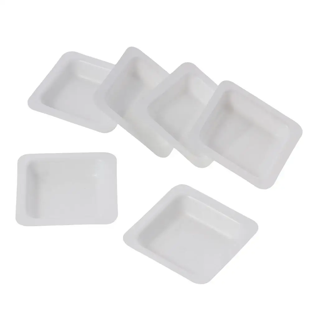 Storing, Mixing Powders & Liquids with Easy Pour Design Disposable Mini Plastic Square Dish Scale Tray