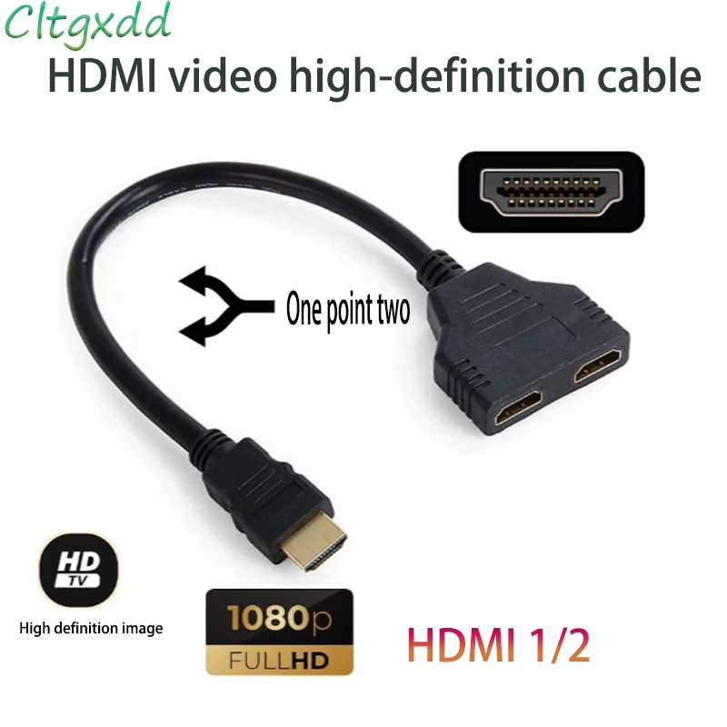 Wall mounted TV HD cable HDMI male to female one in two out splitter extension M-2F 1.4 version 1080P 14+1 core length 30cm