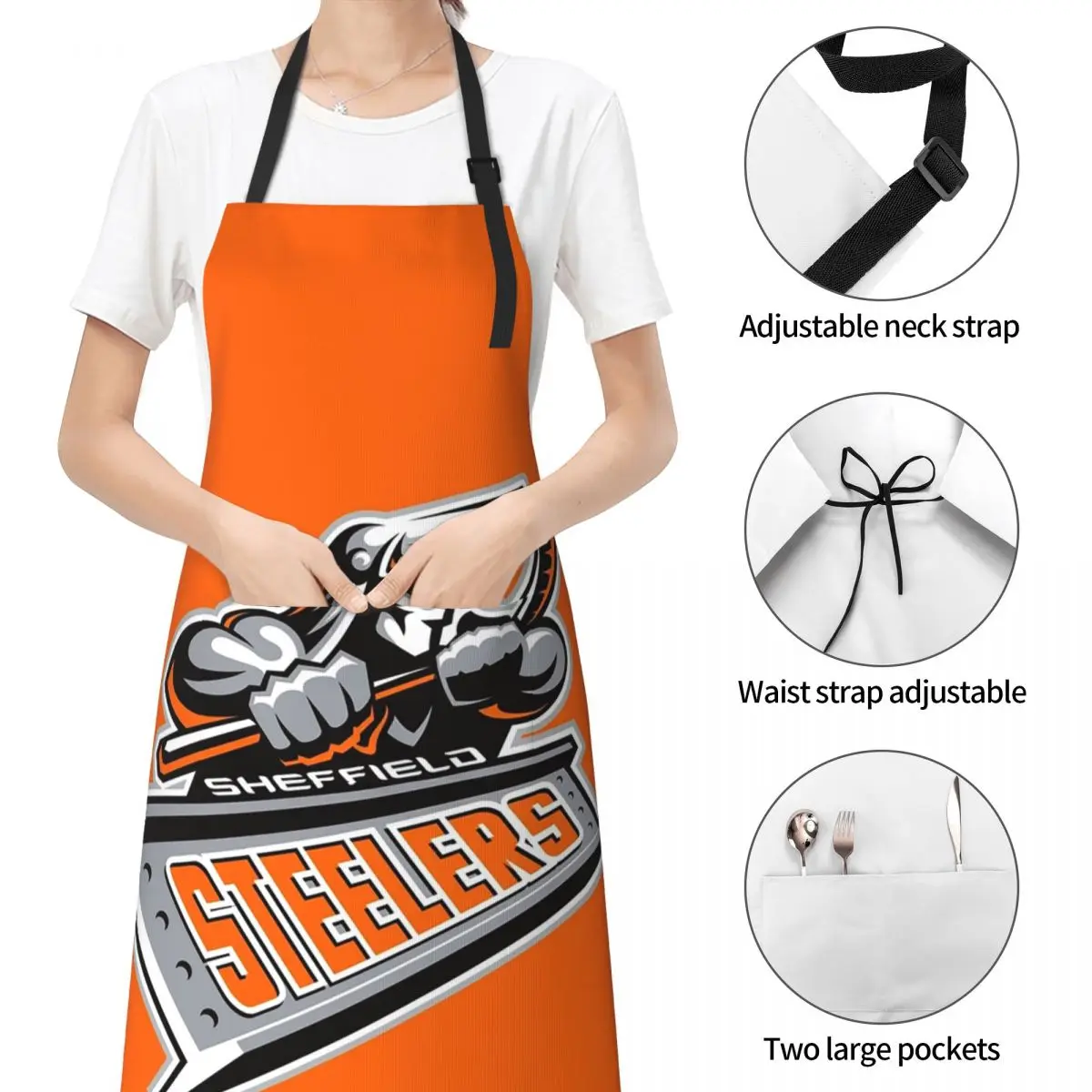 مآزر شيفيلد ستيلرز للطهاة والطبخ والخبز ومريلة مقاومة للماء لتنظيف المطبخ للنساء والرجال #4