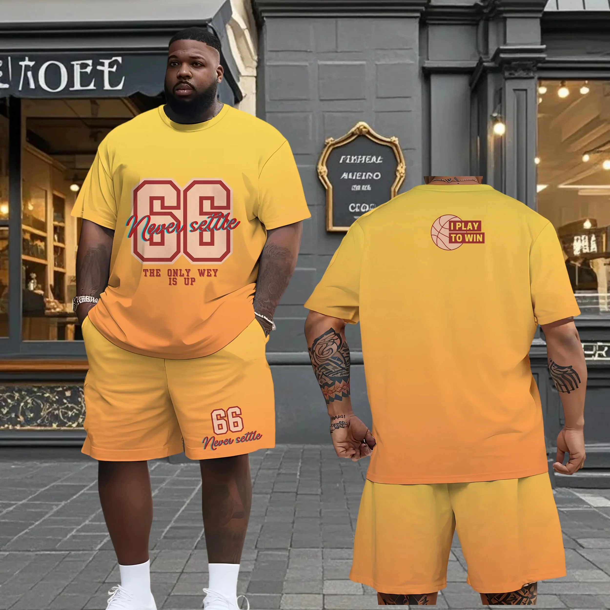 

25/26 Новый летний комплект, мужская футболка, модная мужская уличная футболка 66, мужской комплект с круглым вырезом и принтом, модный красивый спортивный комплект из двух предметов