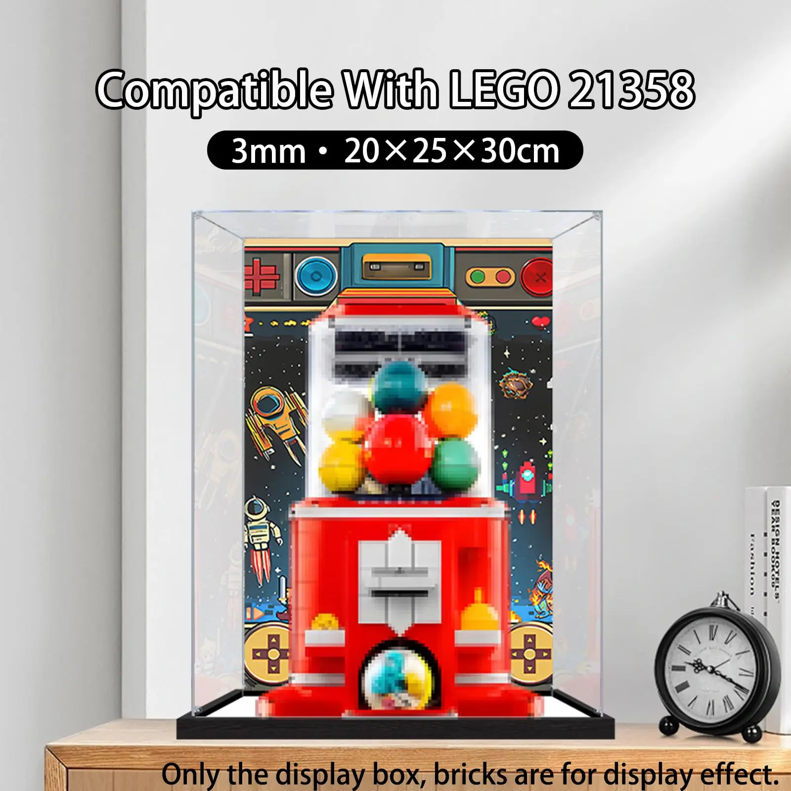 Acrylic Display Case Compatible with Lego 21358 Minifigure Vending Machine Model,Clear Dustproof Storage Box(Model Not Included)