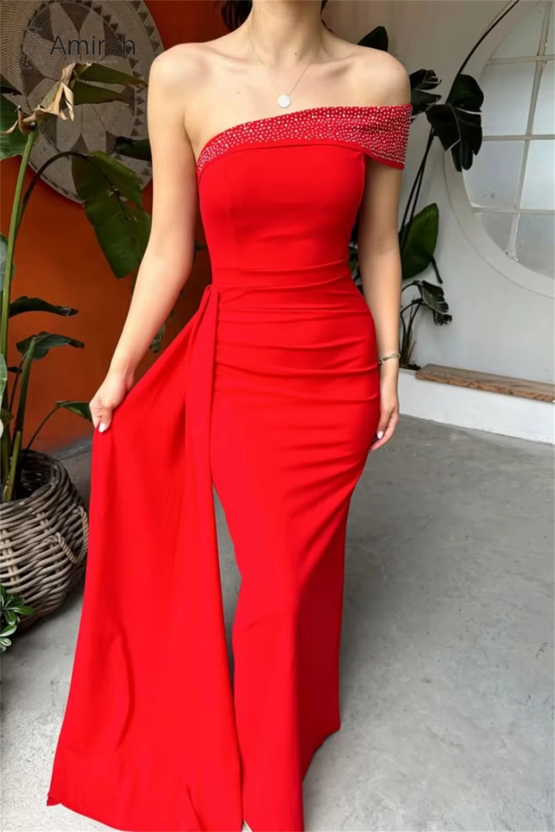 Amirah-vestido de noche hecho a medida para mujer, vestidos de noche lujosos para ocasiones especiales, vestidos largos de baile con cola de pez