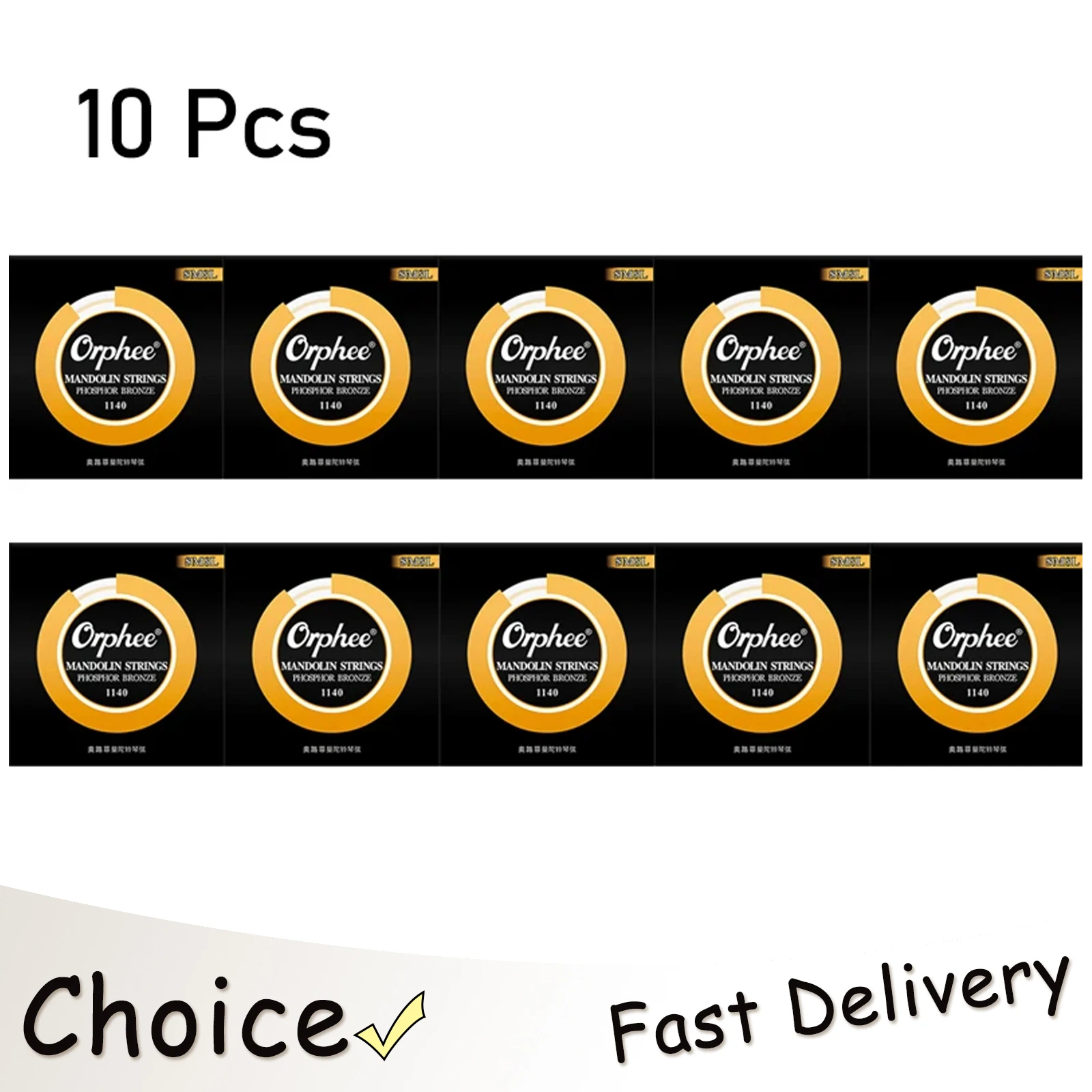 

10 шт. Orphee SM8L струны для мандолины из фосфорной бронзы, шестиугольный сердечник из углеродистой стали, профессиональные струны для мандолины, аксессуары