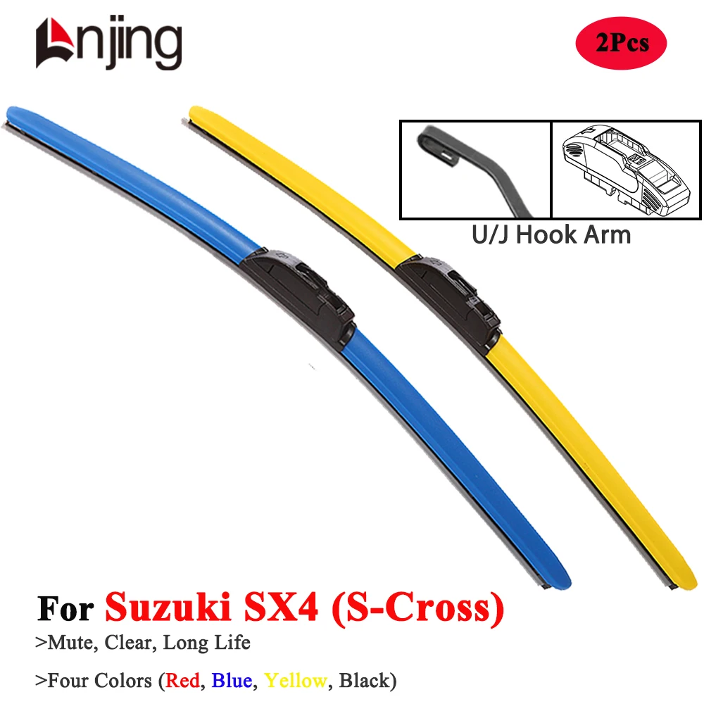 

LNJING Colorful Windshield Wiper Blades For Suzuki SX4 S-Cross 2006 2008 2009 2014 2016 2019 2021 2022 2023 2024 Car Accessories