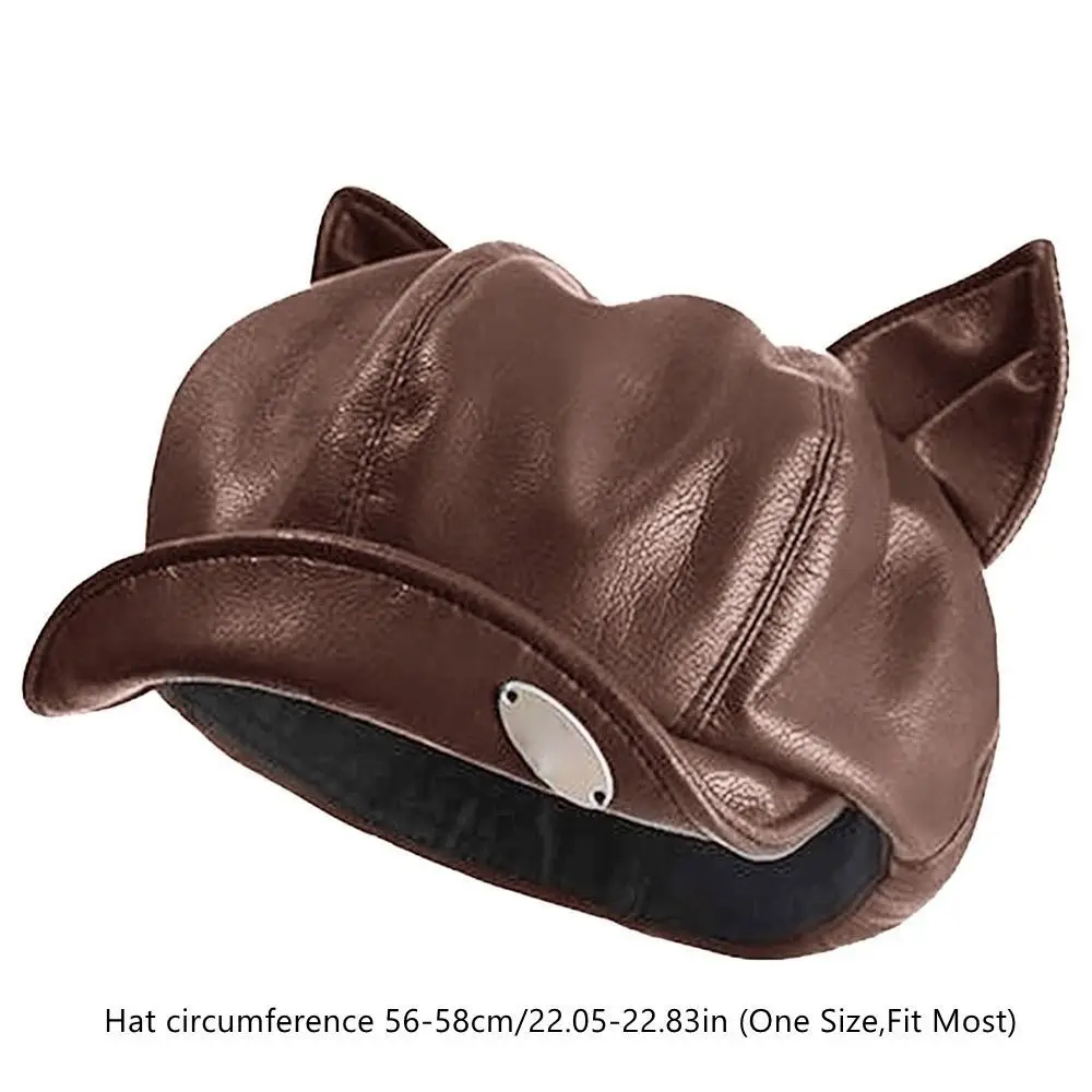 جديد القط الأذن موزع الصحف قبعة بو الجلود بلون قبعة بيريه عادية شخصية موزع الصحف قبعة السيدات النساء الفتيات