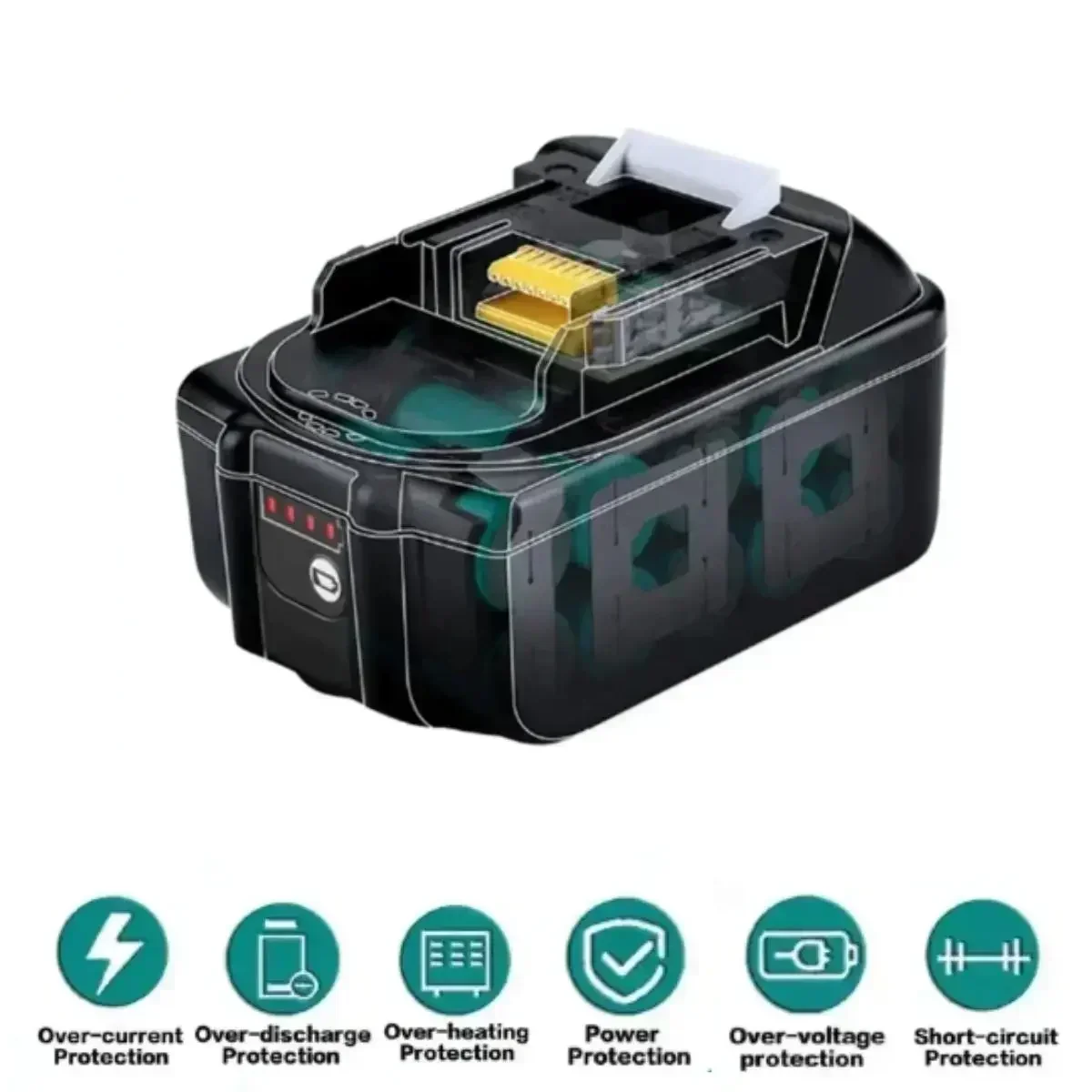 BL1860B BL1860 BL1850 18V Li-ion Battery Replacement for Makita Power Tools with 12000mAh Capacity