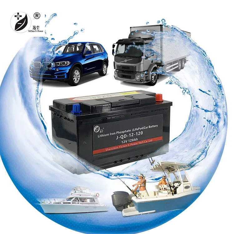 Lithium Stop Start Cranking Car Battery 120ah Sealed Portable Lifepo4 Battery for Car,truck,marine 1200CCA 12 Volt Customized