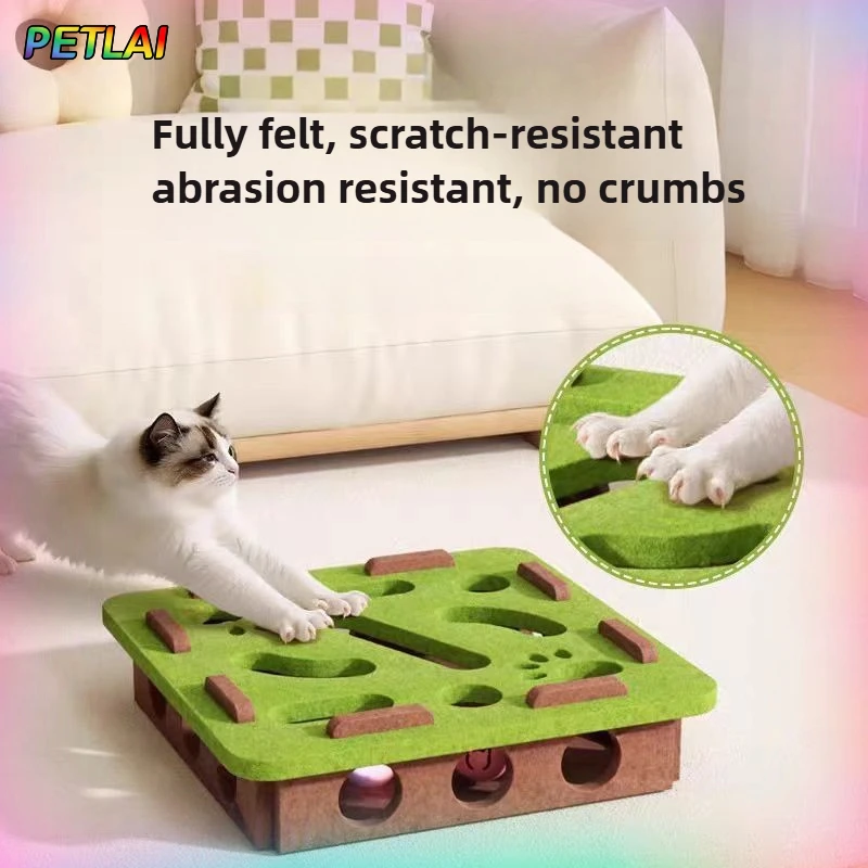 لعبة القط كرات الجرس حفرة صندوق مضحك ورأى ثقب المتاهة لعبة القطط التفاعلية أداة مثيرة ذاتية هريرة الحيوانات الأليفة القط لغز إغاظة القط