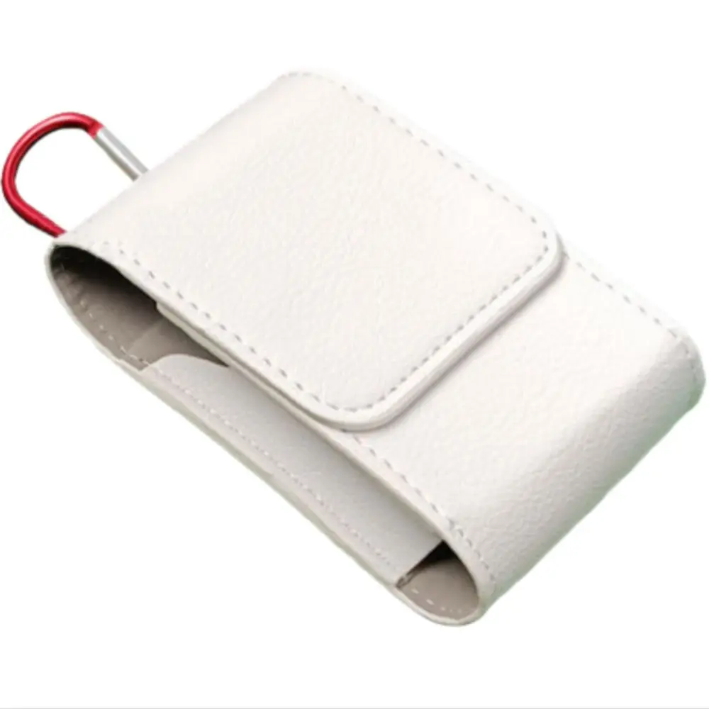 PU Leather Golf Rangefinder Case Magnet Closure With Buckle Golf Range Finder Bag Hard Shell White Rangefinder Carrying Case