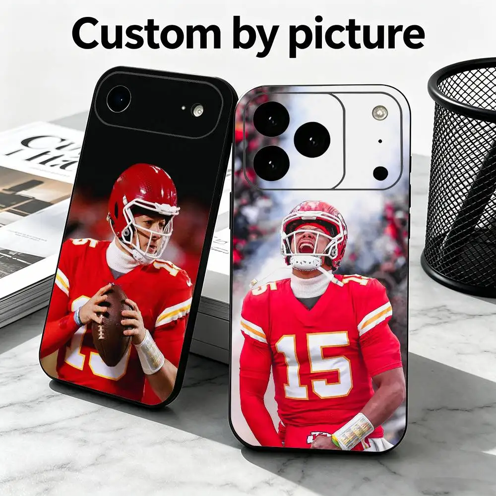 Funda de Silicona Suave para Teléfono con Diseño de Patrick M-Mahomes de Fútbol Americano para iPhone 17 16 15 14 13 12 11 X XR Plus Pro Max Plus