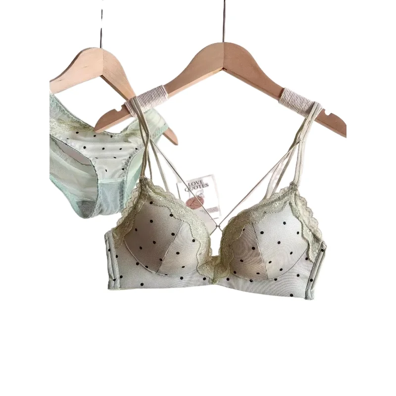 Sexy KUCLUT Polka Dot Striped Bra, Push Up Enhancement, Small Bust Boost,Anti Sagging, Side Smoothing, Beauty Back Comfort Bra