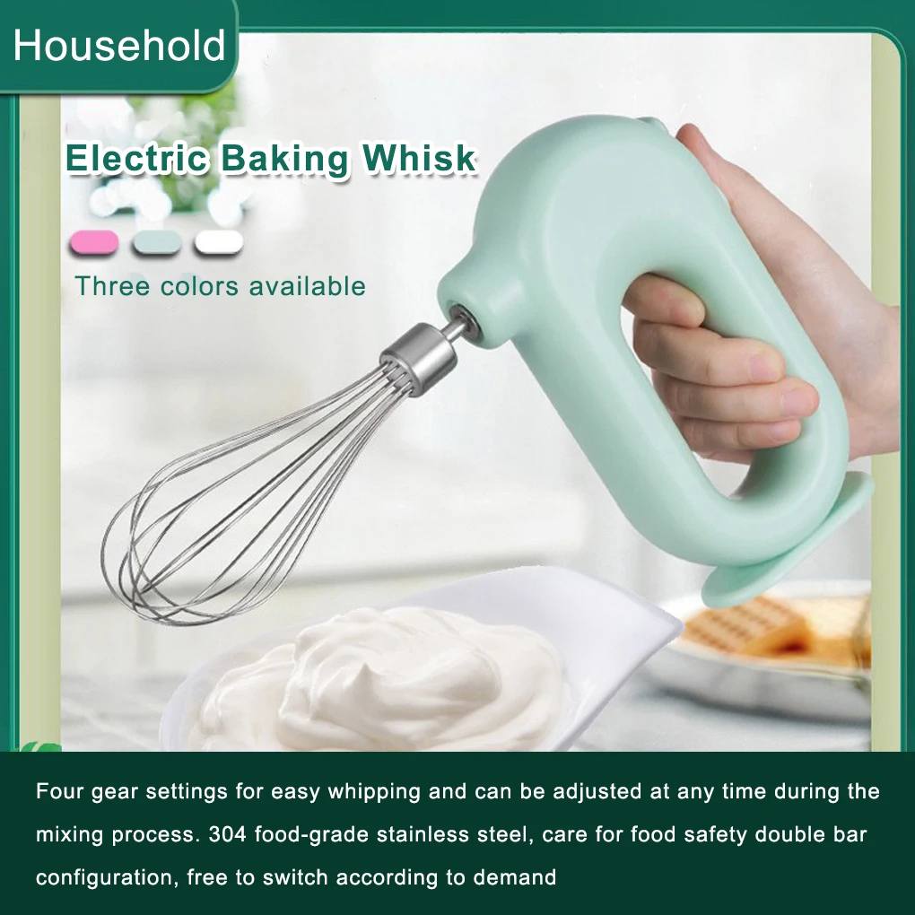 4 versnellingen Verstelbare eierklopper Elektrische mixer Keukengadget Snel opladen 1500 mAh Werkt op batterijen Gemak USB-opladen