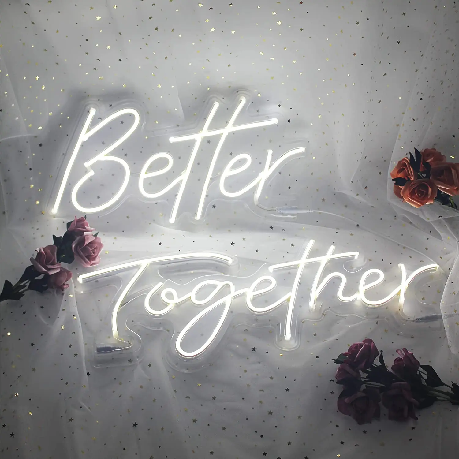 

Neon Light Sign better together Home Art Wall wedding Bar Bedroom aesthetic room Wedding Birthday Party decorate