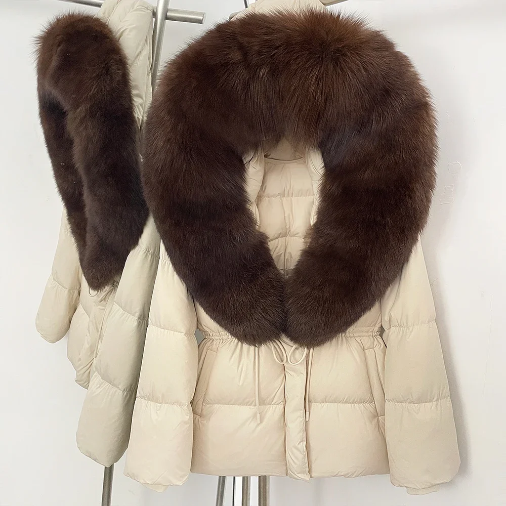 Fuchs Pelzmantel Natürliche Waschbären Pelz Realität Pelz Jacke Mit Kapuze Weibliche Winter Warme Echtpelz Kragen Ente Unten Mantel Frauen Puffer Jacke