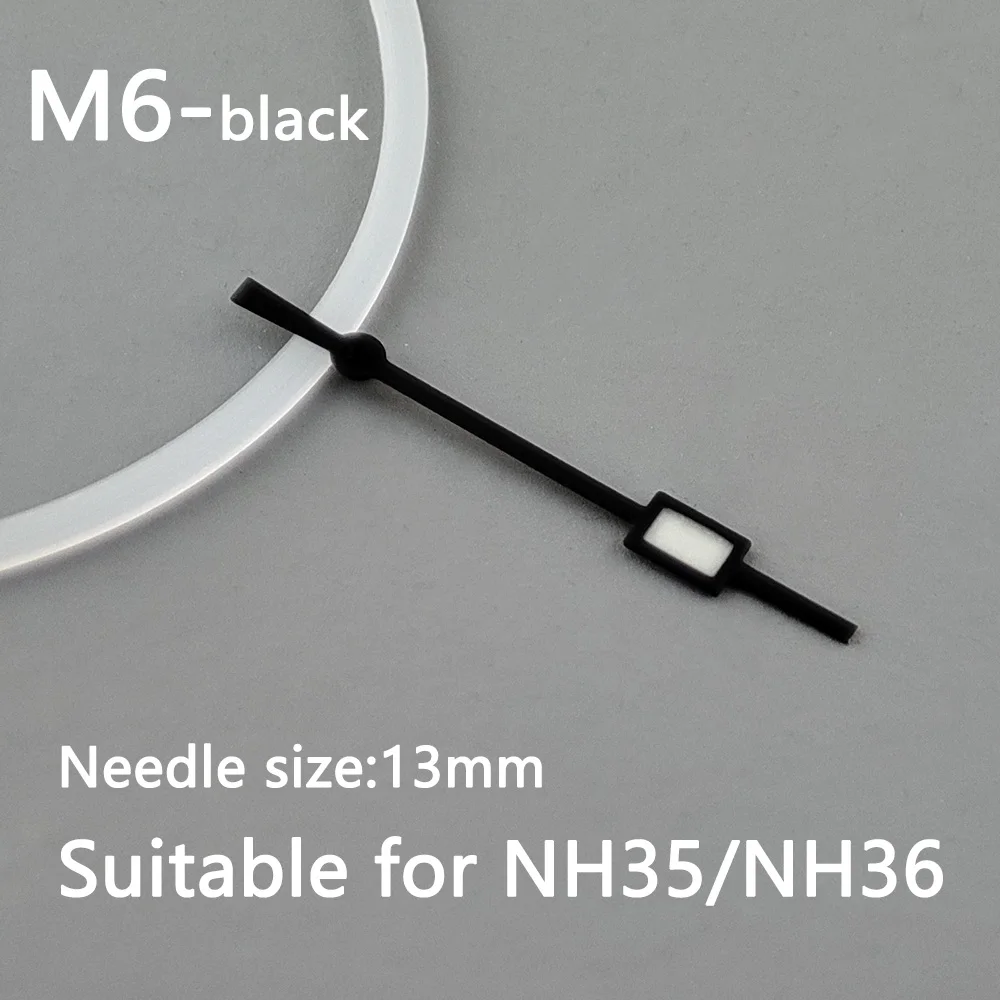 NH35 hands pointer Silver needle green luminous, Watch accessories,suitable for nh35 Second Hands nh36  movement M6