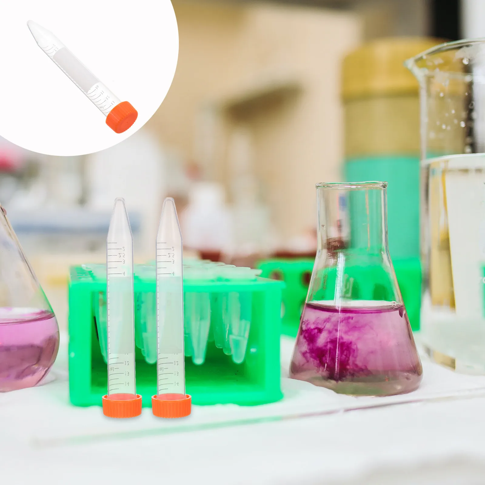 25Pcs 15Ml Centrifugal Tube Vials with Screw Cap Smooth Walls Good Sealing Centrifuge Tube for Laboratory Supplies Biochemistry