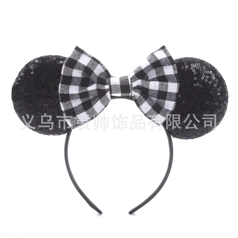 عيد الميلاد ميكي ماوس عقال Kawaii الكلاسيكية منقوشة الشعر التبعي ندفة الثلج القوس هيربيسي الوالدين والطفل اللعب الكرتون هدية