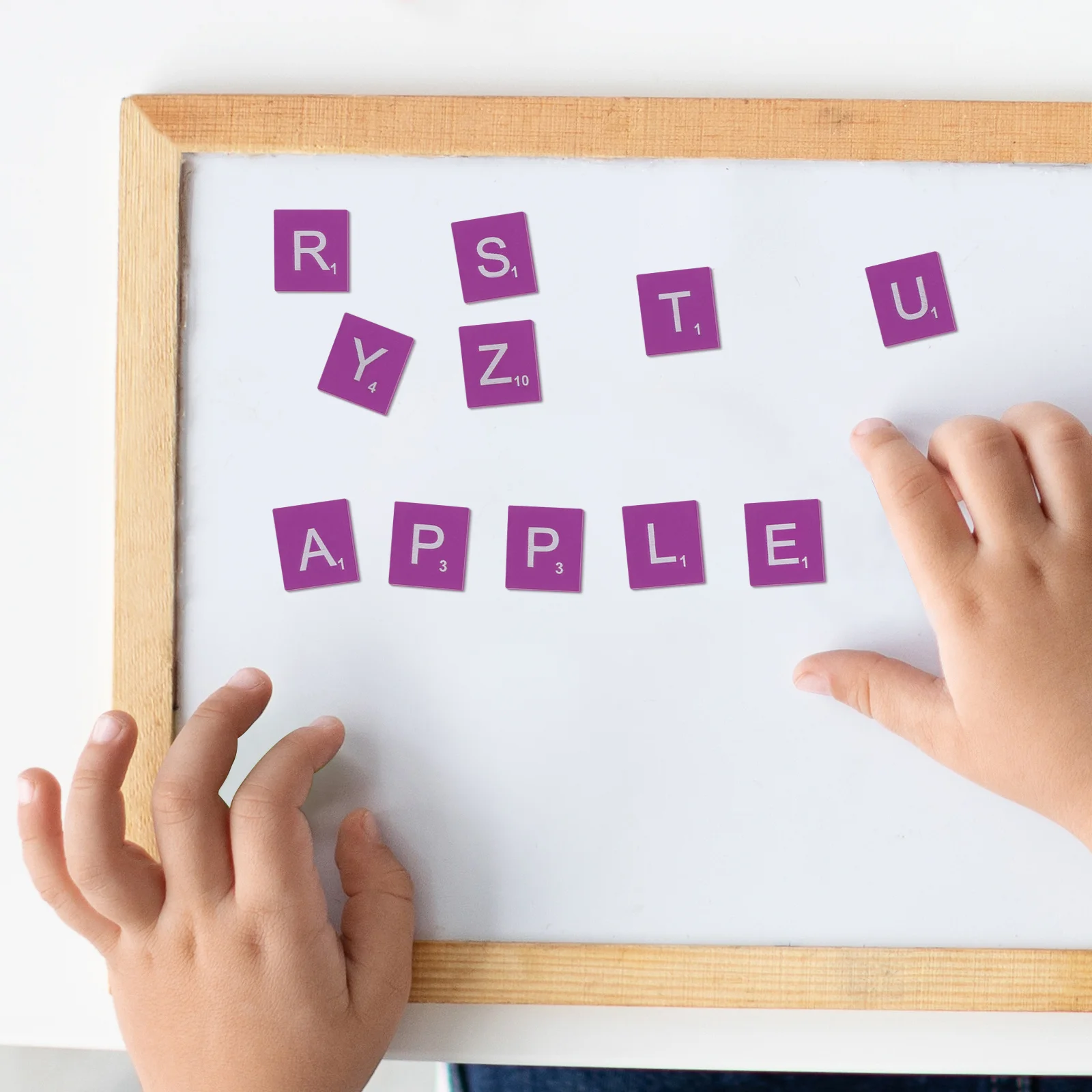 100Pcs Wooden Cubes Natural Color Smooth Surface DIY Alphabet Kids Craft Painting Educational Literacy Activities